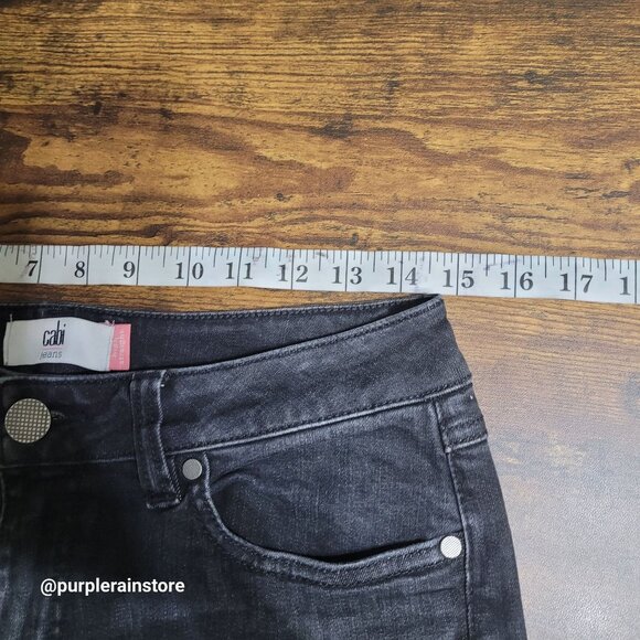 Cabi Jeans Size 6 High Straight Smolder Black Wash Stretch Denim 3560 - Picture 6 of 11